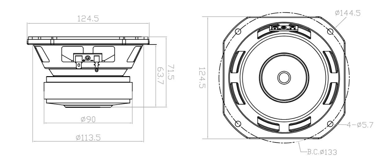 05W32-8CFX Mechanical Drawing