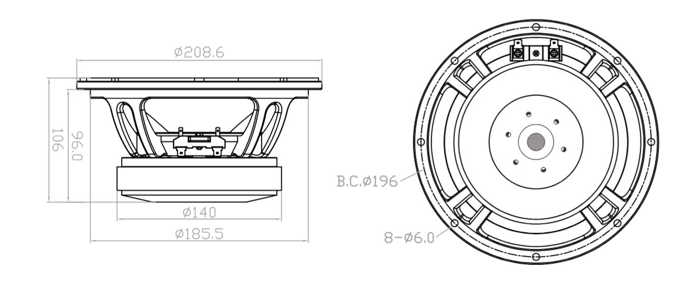 08W50-16FX Mechanical Drawing