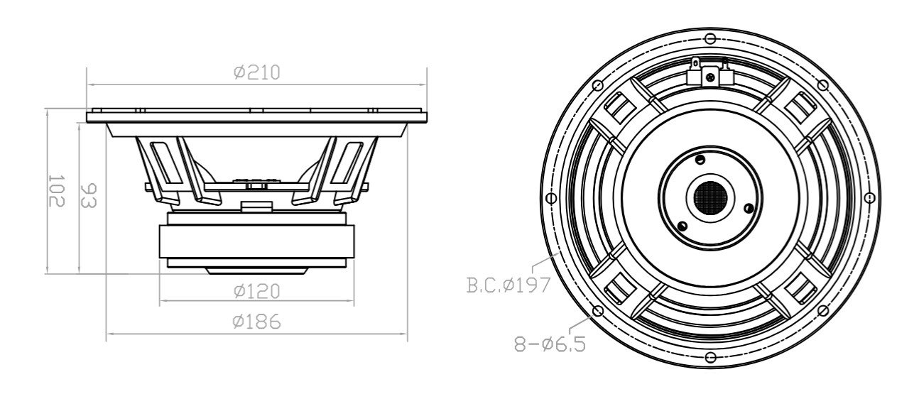 08W50-8S Mechanical Drawing