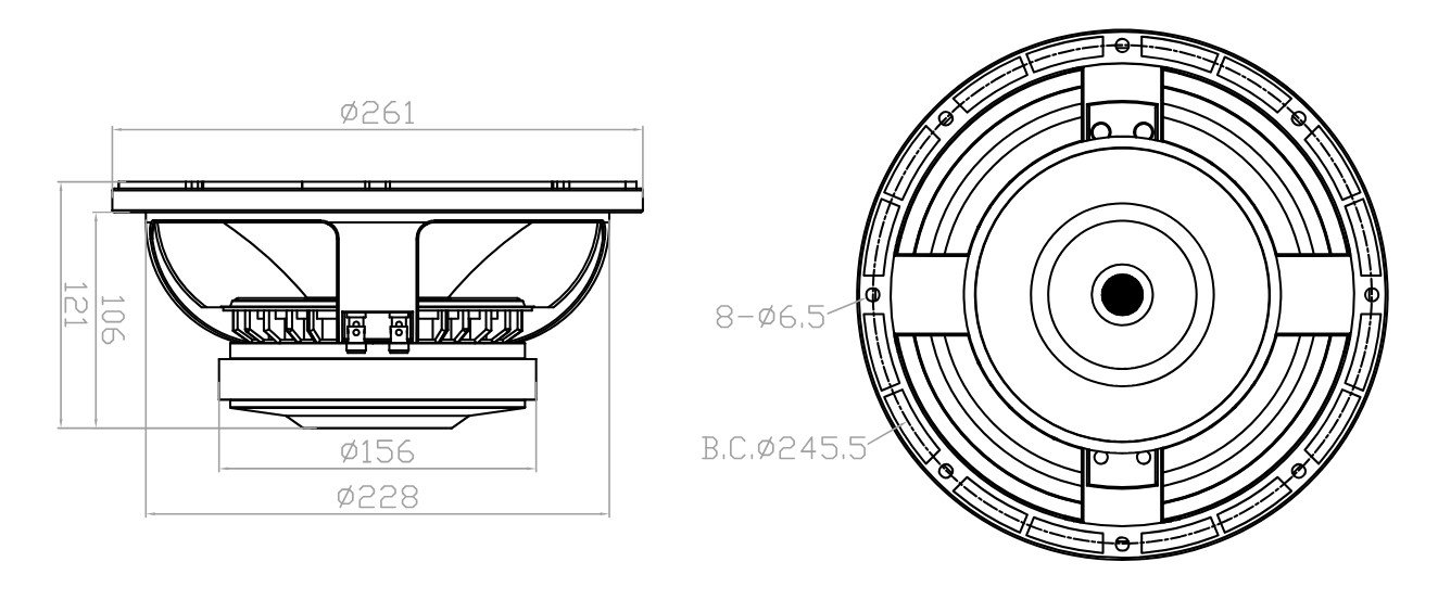 10W65-16FX Mechanical Drawing