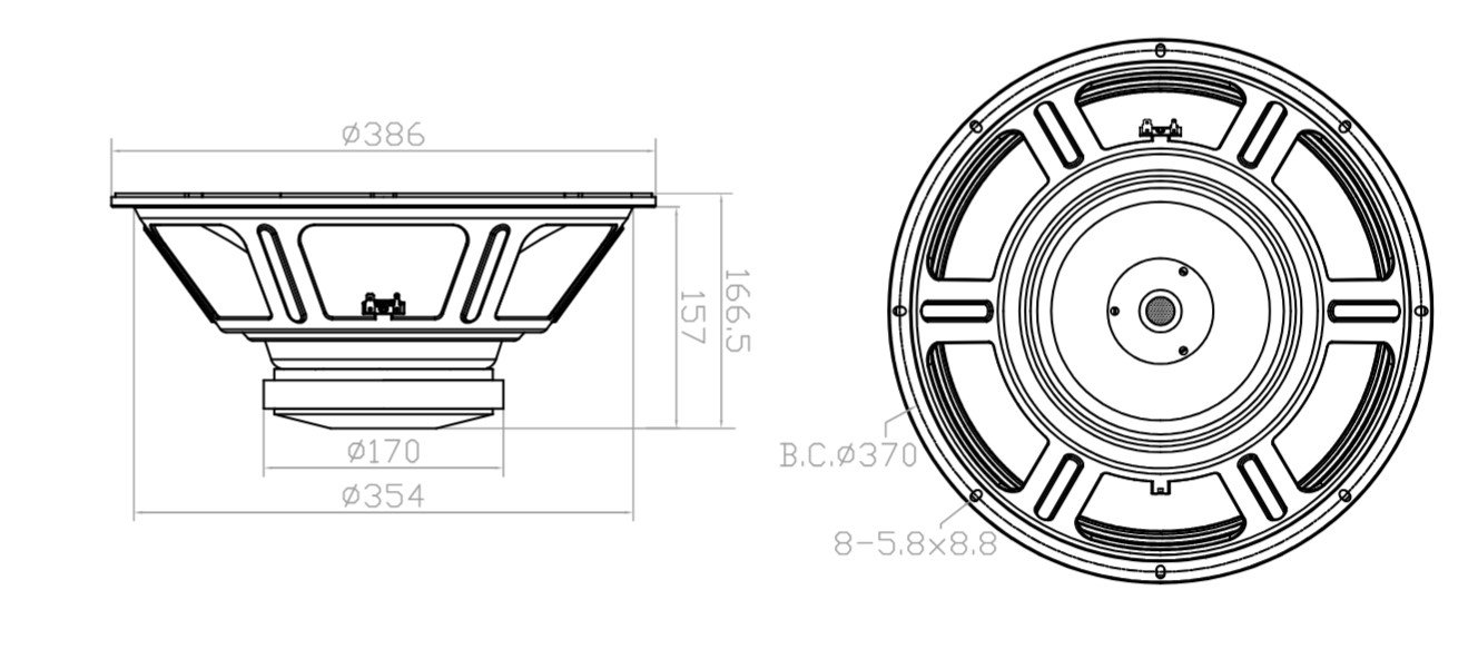 15W65-8TP Mechanical Drawing