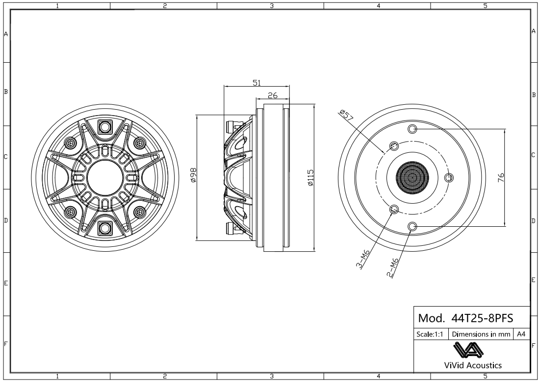 44T25-8PFS Mechanical Drawing