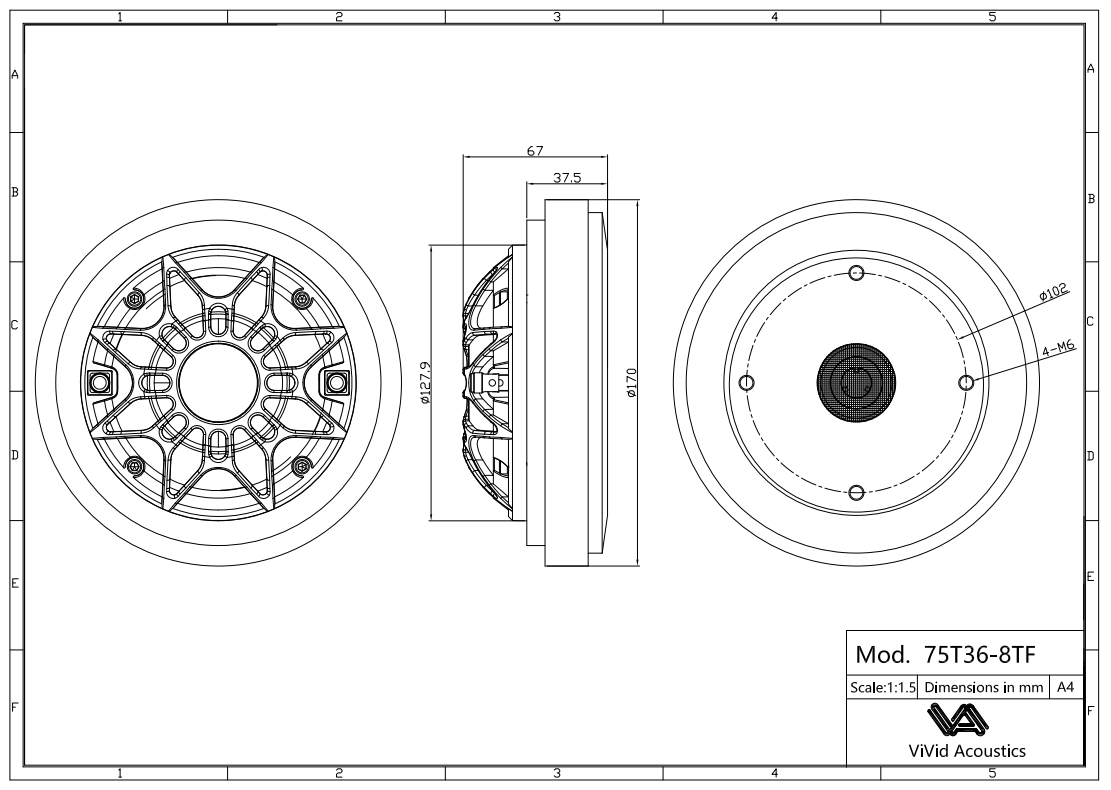 75T36-8TF Mechanical Drawing