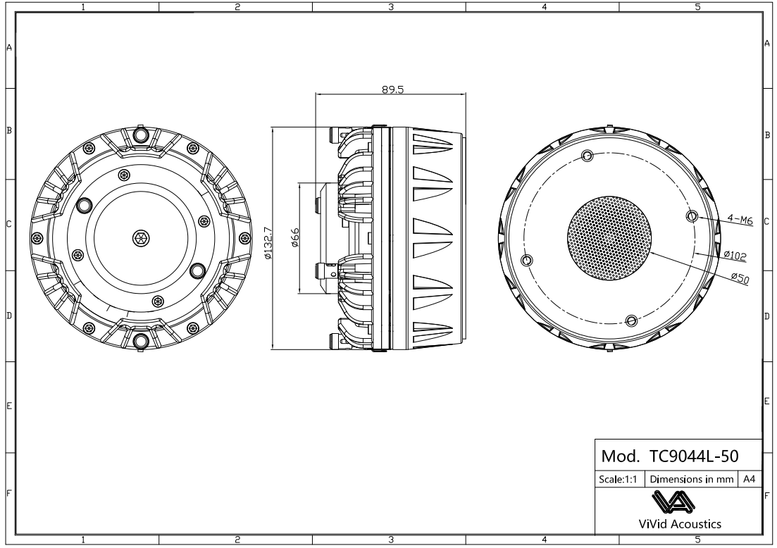 TC9044L-50 Mechanical Drawing