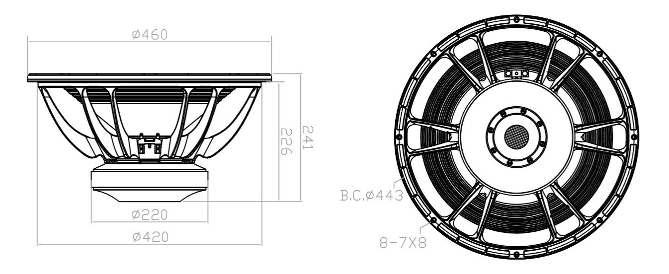 18SW100-8TW Mechanical Drawing